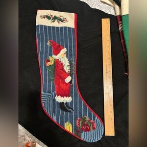Santa Claus Needlepoint Christmas Stocking